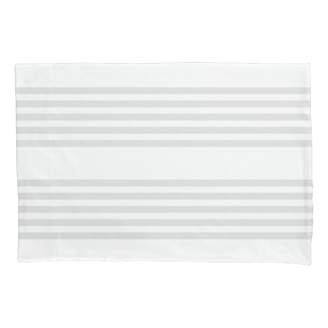 Funda De Cojín Patrón de cinco rayas gris claro y blanco (Anverso)