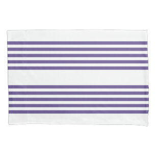 Funda De Cojín Patrón de cinco rayas ultravioleta y blanca