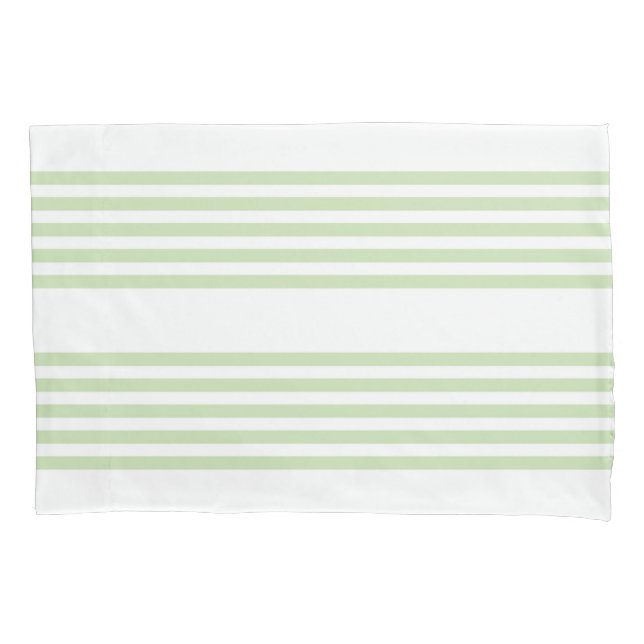 Funda De Cojín Patrón de cinco rayas verde claro y blanco (Anverso)
