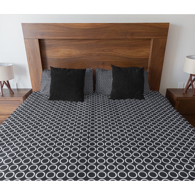 Funda De Cojín Patrón de círculo geométrico moderno en blanco y n (Subido por el creador)