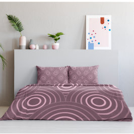 Funda De Cojín Patrón de círculos geométricos rosados polvoriento