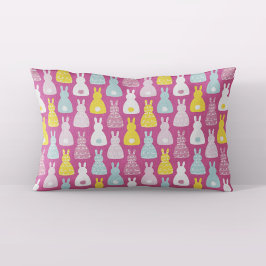 Funda De Cojín Patrón de conejo de conejo de Pascua rosa suave