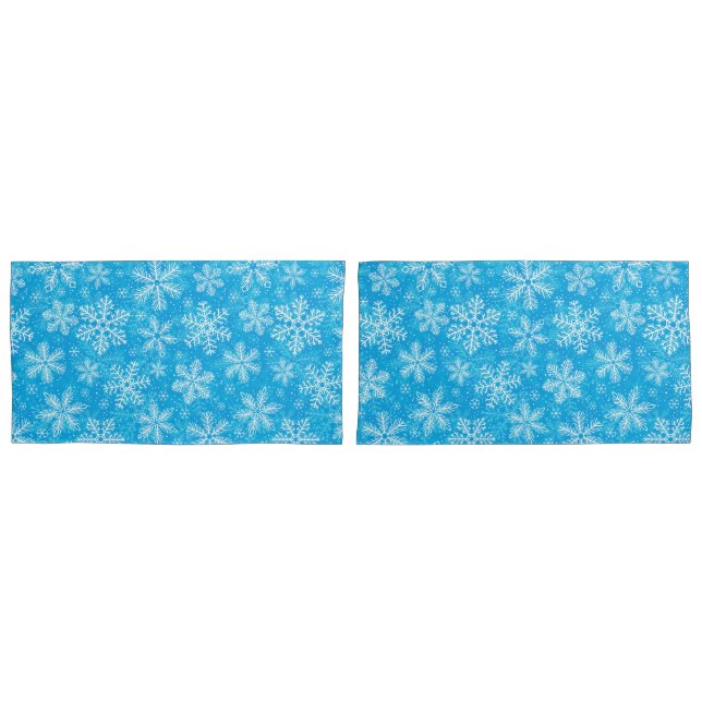 Funda De Cojín Patrón de copos de nieve blancos (Anverso - Set)