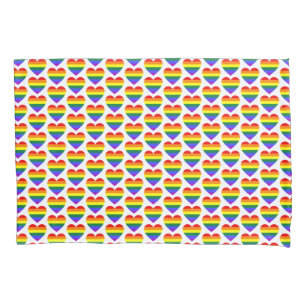 Funda De Cojín Patrón de corazón arcoíris del orgullo gay LGBT