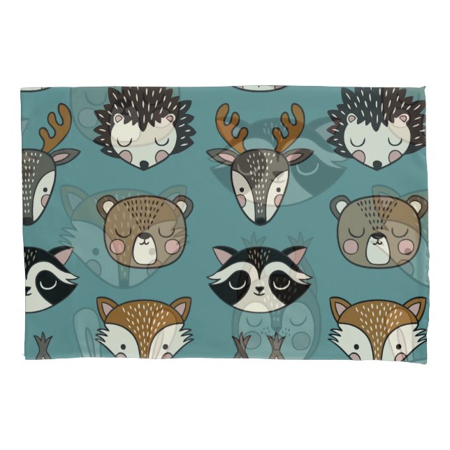 Funda De Cojín Patrón de cosecha de animales de bosque (Anverso)