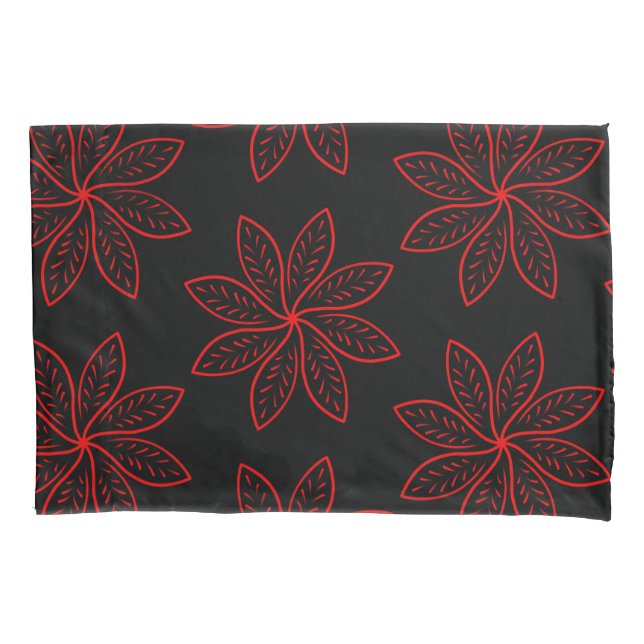 Funda De Cojín Patrón de Crimson en negro (Anverso)