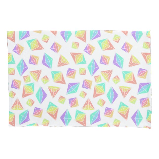 Funda De Cojín Patrón de cristales del arcoiris pastel (Anverso)