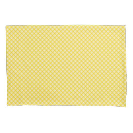 Funda De Cojín Patrón de cuadros amarillo y blanco mostrado