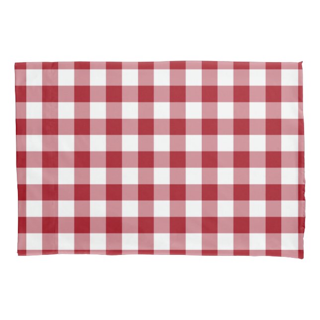 Funda De Cojín Patrón de cuadros gingham clásico rojo y blanco (Anverso-izquierdo)