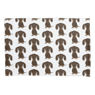 Funda De Cojín Patrón de Dachshunds de chocolate lindo