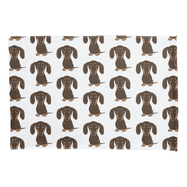 Funda De Cojín Patrón de Dachshunds de chocolate lindo (Anverso)
