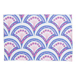 Funda De Cojín patrón de damasco floral azul