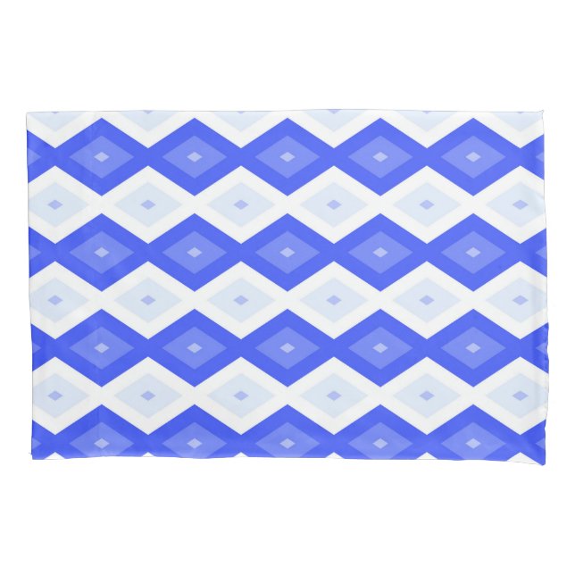 Funda De Cojín patrón de diamante azul real (Anverso)