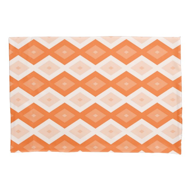 Funda De Cojín patrón de diamante naranja (Anverso)