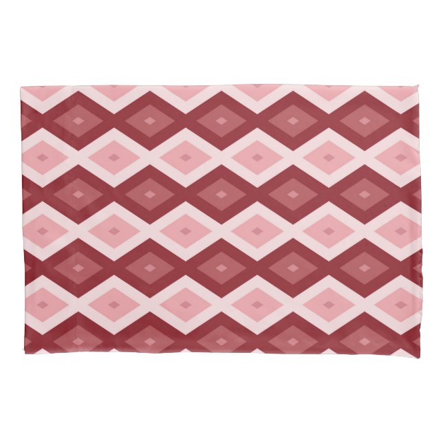 Funda De Cojín Patrón de diamante rojo (Anverso)