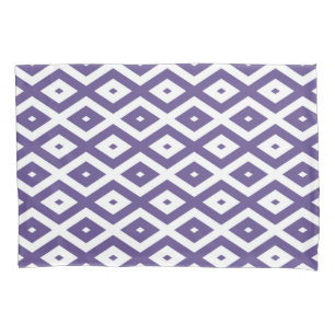 Funda De Cojín Patrón de diamante ultravioleta y blanco