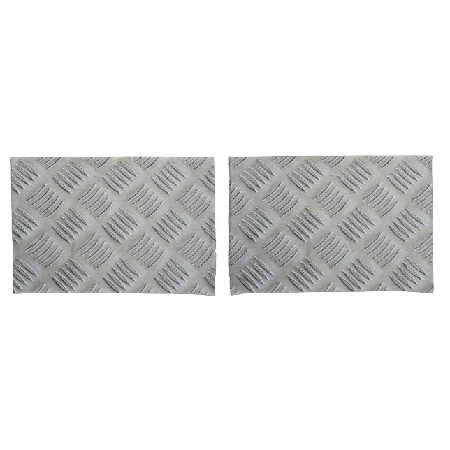 Funda De Cojín Patrón de diamantes de aluminio gris (Anverso - Set)
