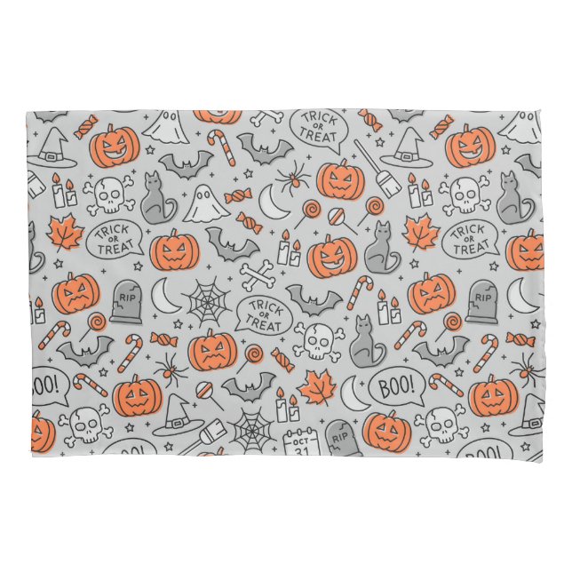 Funda De Cojín Patrón de dibujos animados de Halloween para niños (Anverso)