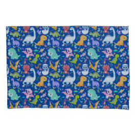 Funda De Cojín Patrón de dinosaurio lindo en azul |