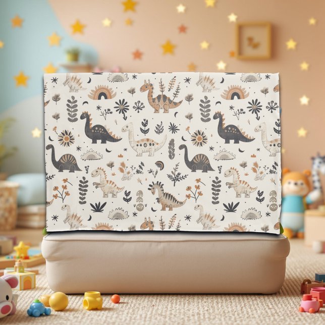 Funda De Cojín Patrón de dinosaurios de la jungla de Boho (Subido por el creador)