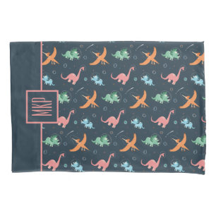 Funda De Cojín Patrón de dinosaurios espaciales personalizados