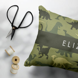 Funda De Cojín Patrón de dinosaurios, silueta de dinosaurios, tu 