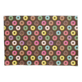 Funda De Cojín Patrón De Donut Colorido En Chocolate