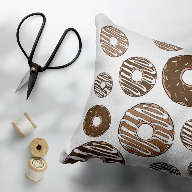Funda De Cojín Patrón de donut, donuts de chocolate, donuts de ca (Subido por el creador)
