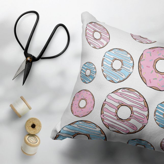 Funda De Cojín Patrón De Donuts, Donuts Rosados, Donuts Azules (Subido por el creador)