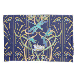 Funda De Cojín Patrón de Dragonflies Art Nouveau