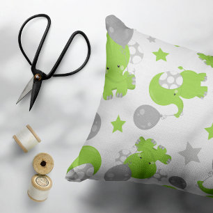 Funda De Cojín Patrón De Elefantes Verdes, Elefantes Cubiertos, E