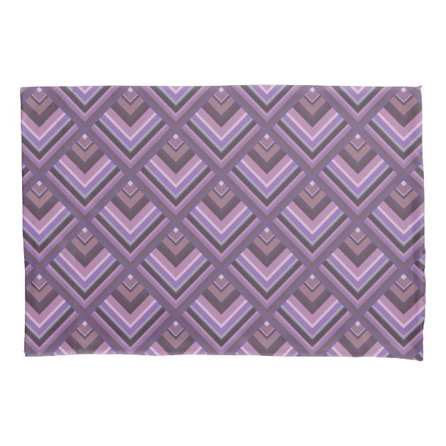 Funda De Cojín Patrón de escala de franjas malvas (Anverso)