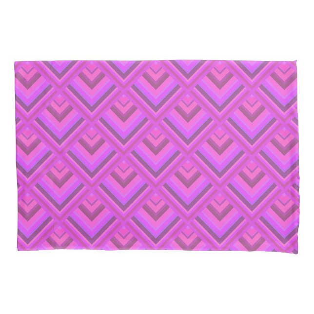 Funda De Cojín Patrón de escala de rayas rosas (Anverso)