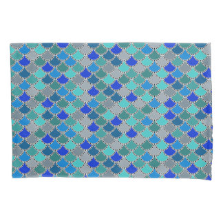 Funda De Cojín Patrón de escalas de gris azul