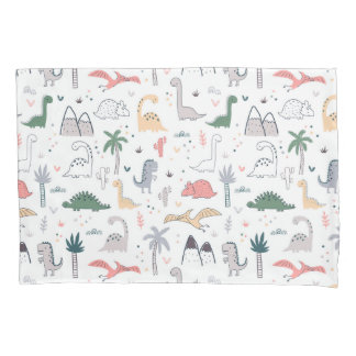 Funda De Cojín Patrón de escena de Dinosaurio Divertido Pastel