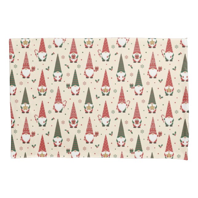 Funda De Cojín Patrón de fiesta de gnomos de Navidad (Anverso-izquierdo)