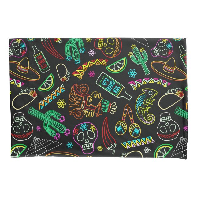 Funda De Cojín Patrón de Fiesta de México (Anverso)