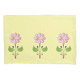 Funda De Cojín Patrón de flor rosa bonito Azul amarillo