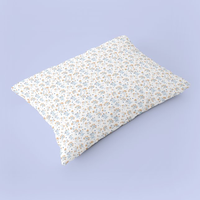 Funda De Cojín Patrón de Flor Silvestre Simple Blanco (White Simple Minimal Wildflower Pattern Pillow Case)