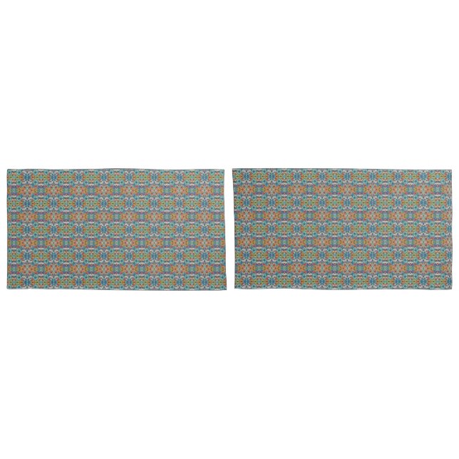 Funda De Cojín Patrón de flores azules (Reverso-Set)