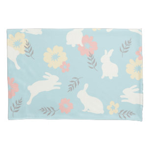 Funda De Cojín Patrón de flores de conejos cortos