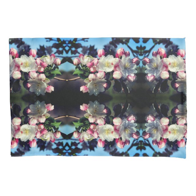 Funda De Cojín Patrón de flores de manzana de primavera alegre (Anverso)