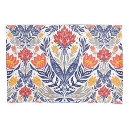 Funda De Cojín Patrón de flores folclóricas