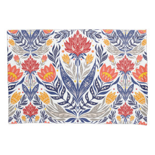 Funda De Cojín Patrón de flores folclóricas