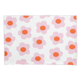 Funda De Cojín Patrón de flores rosadas rosadas hippie