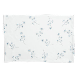 Funda De Cojín Patrón de flores silvestres azules