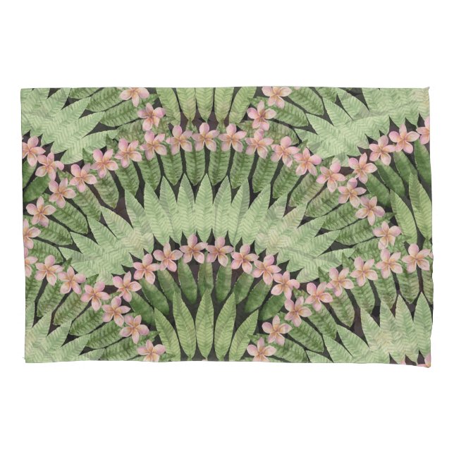 Funda De Cojín Patrón de flores tropicales pintadas a mano (Anverso)