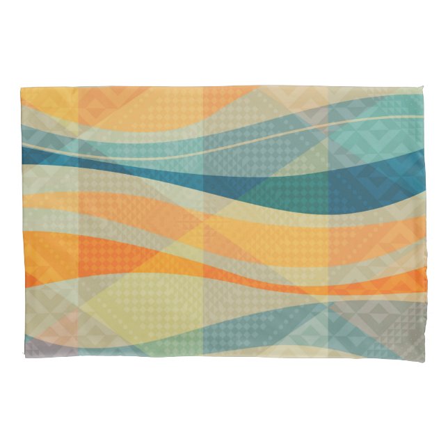 Funda De Cojín Patrón de franjas abstractas coloridas (Anverso)