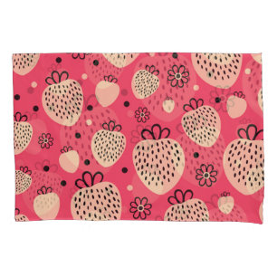 Funda De Cojín Patrón de fresa rosa: diseño dulce sin soldadura
