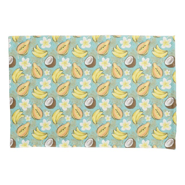 Funda De Cojín Patrón de frutas tropicales de verano (Anverso)